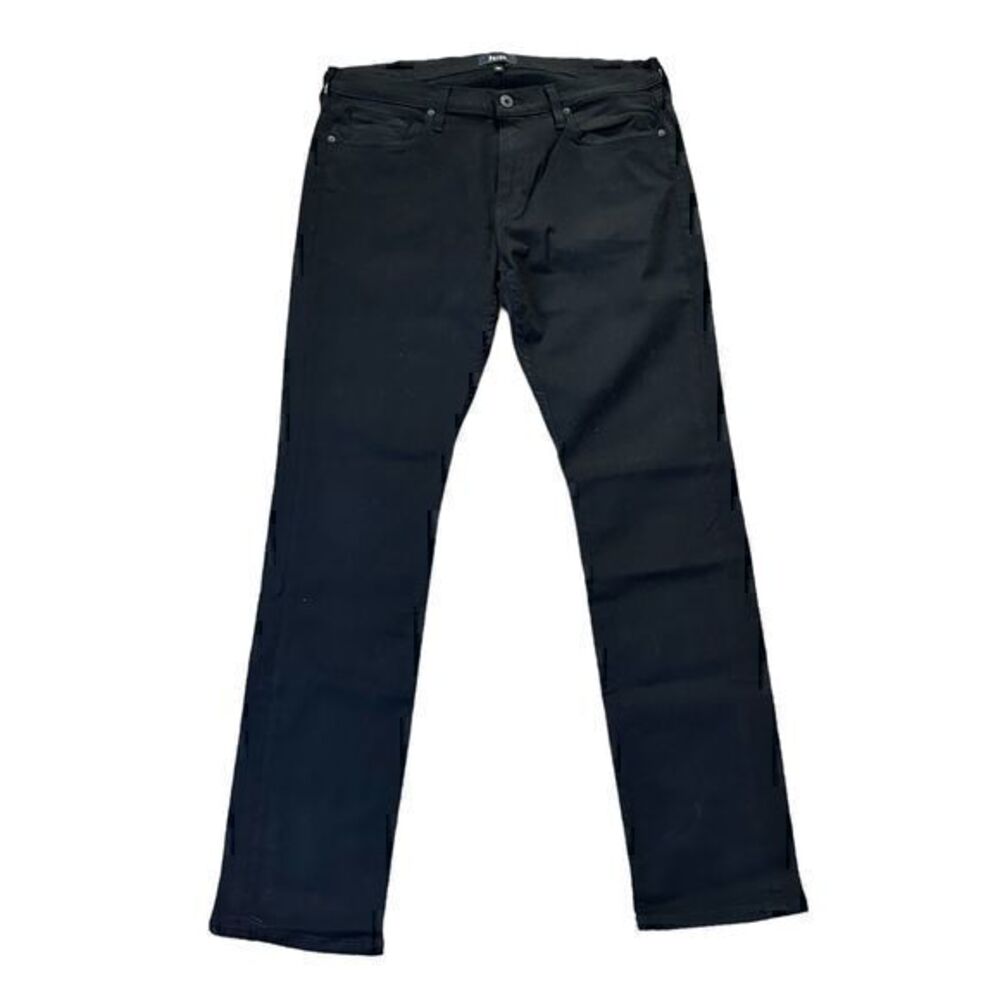 Paige Black Rayon Stretch Straight Leg Pants Pockets Size 34